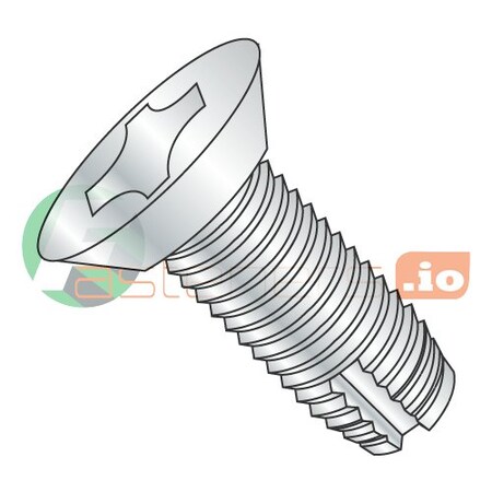 Thread Cutting Screw, 1/4-20 X 5/8 In, Zinc Plated Steel Flat Head Phillips Drive, 2000 PK